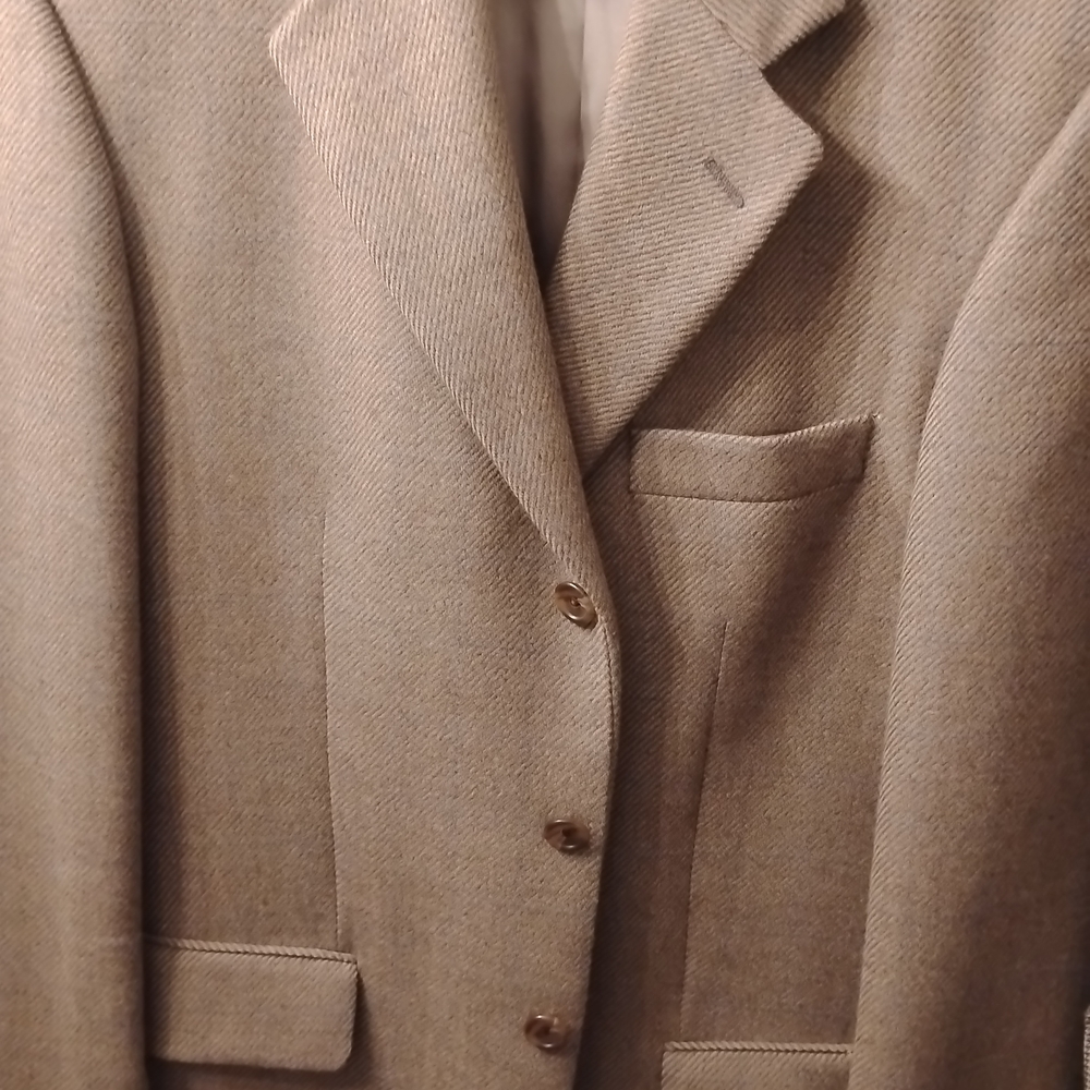S. Cohen Montreal sport coat 100% wool with a warm tan textured weave, tailored